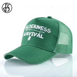 FS Stylish Green Orange 5 Panel Baseball Caps For Men Women Breathable Snapback Hip Hop Cap Mesh Trucker Hat Bones Masculinos