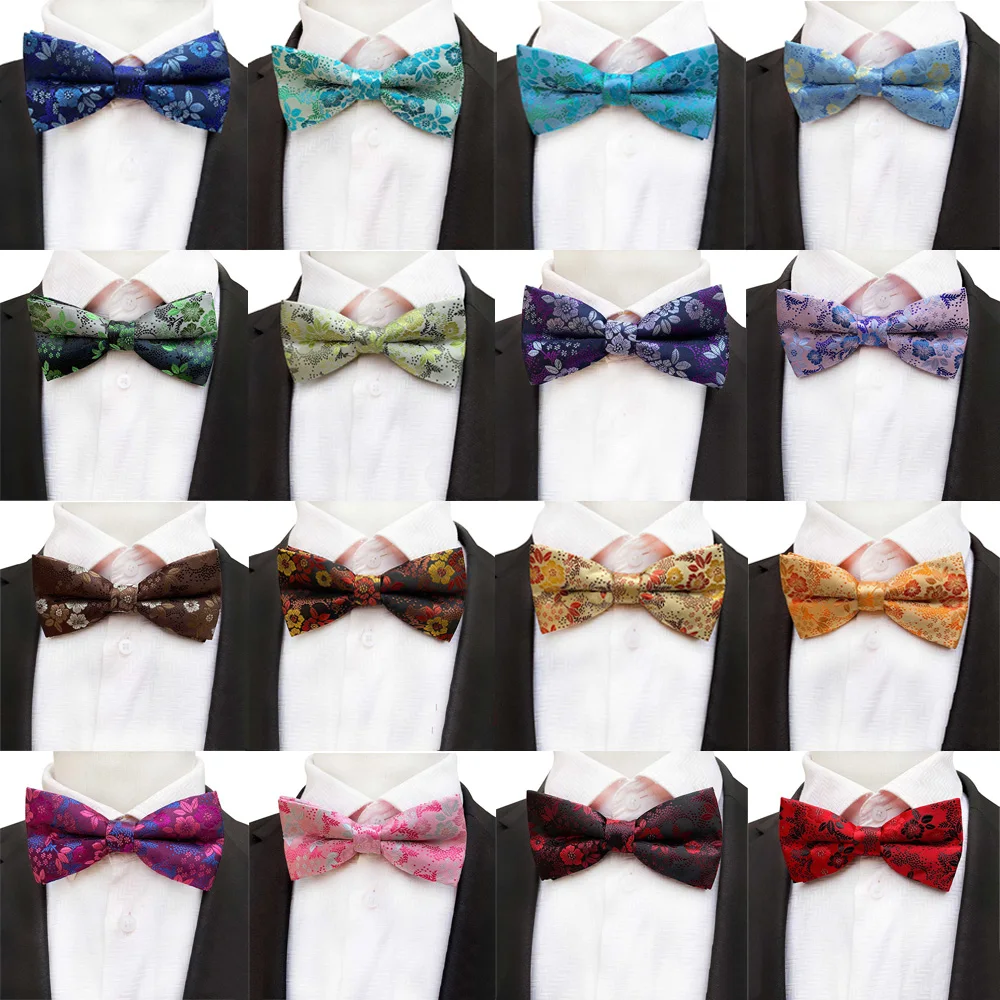 

Men Colorful Floral Adjustable Bow Tie Wedding Party Pre-tied Bowties With Box BWTHZ0350