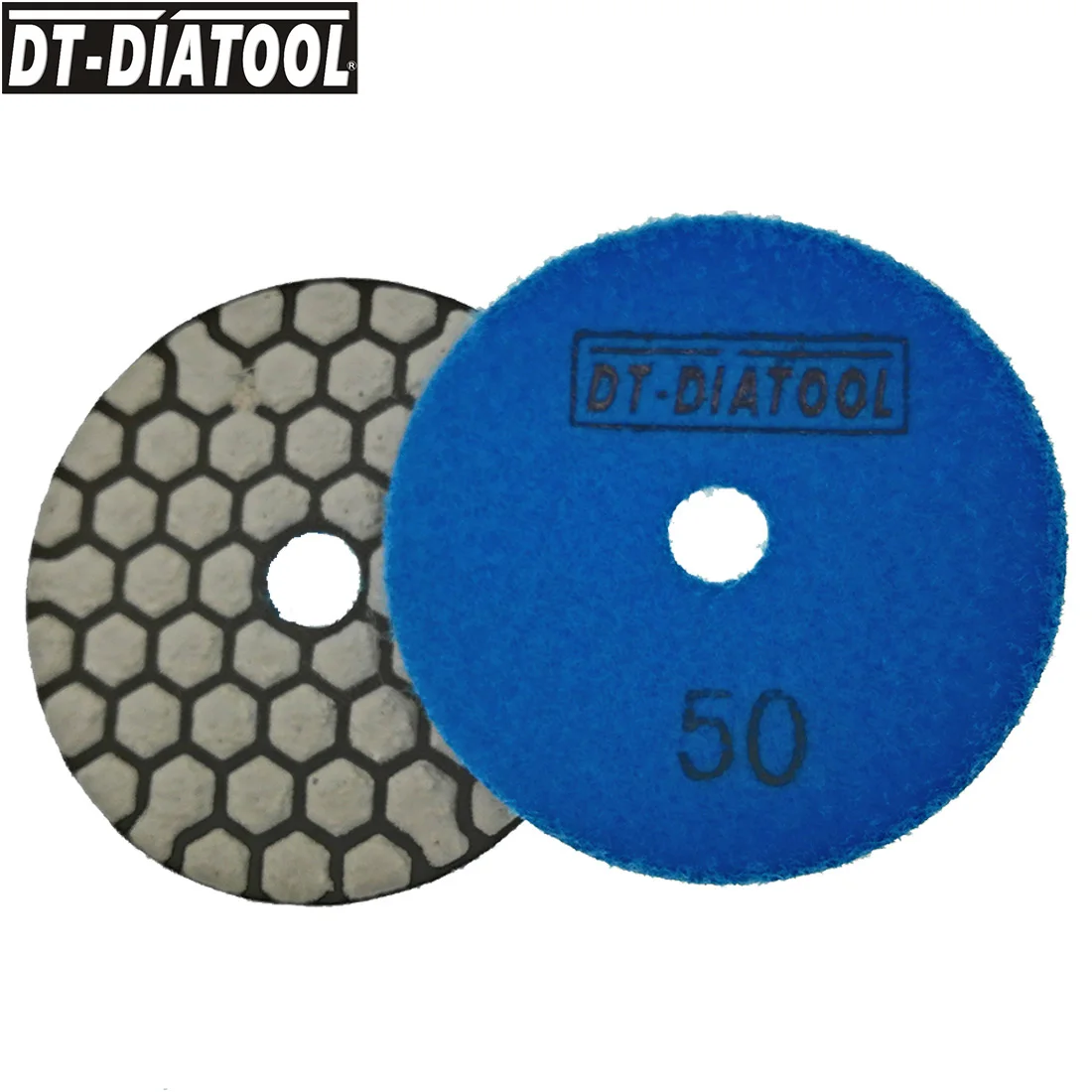 

DT-DIATOOL 10pcs/set Diameter 3inch Dry 80mm Resin Bond Diamond Flexible Polishing Pads grit #50 for Abrasive Wheel 3"