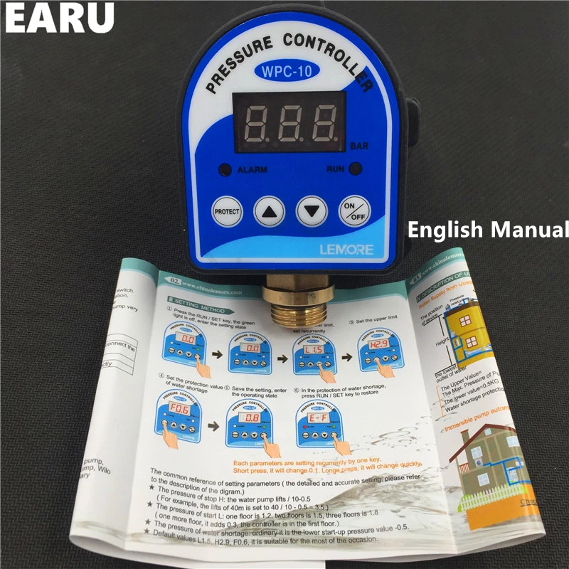 1pc WPC-10 Digital Water Pressure Switch Digital Display WPC 10 Eletronic Pressure Controller for Water Pump With G1/2\