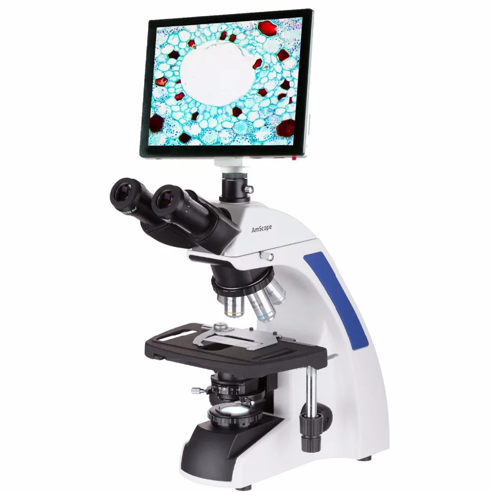 AmScope 40X-1000X Plan Infinity Laboratory Trinocular Compound Microscope with 9.7\