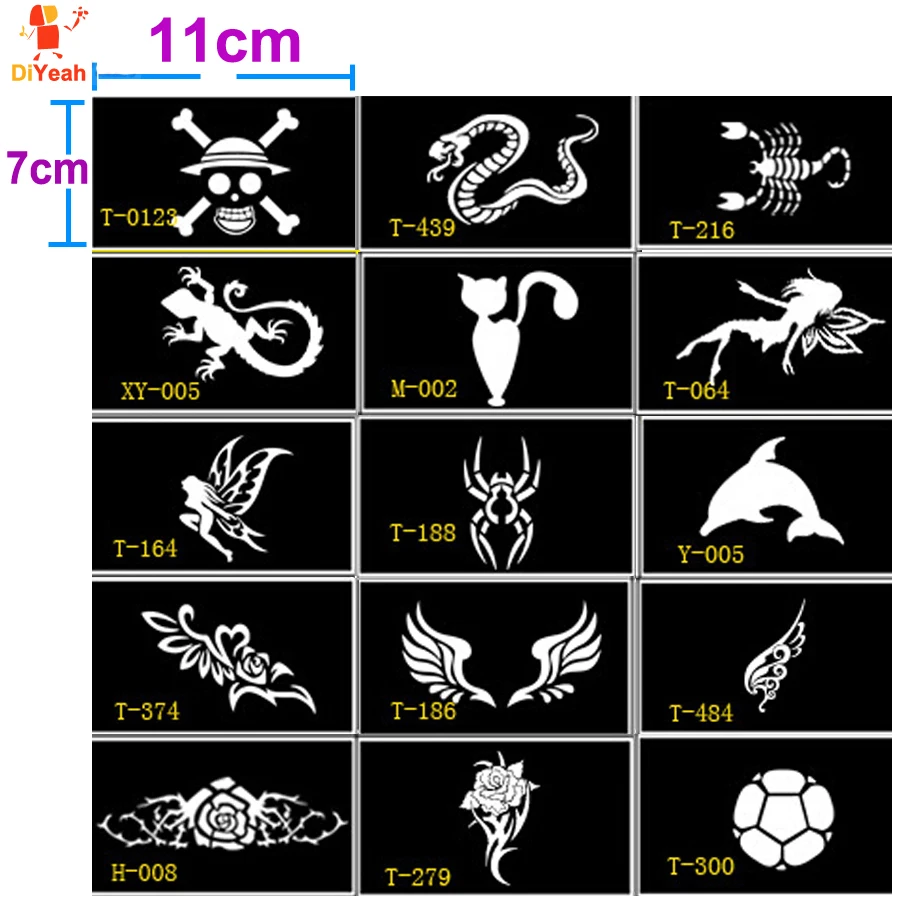 

Stencils for Tattoo Henna Tattoo Stencil for Face Painting Templates Mehendi Airbrush Glitter Temporary Body Paint Art 15 Kinds