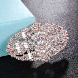zlxgirl Metal clear Crystal Brooch Pin For Party Anniversary Jewelry fashion women's punk scarf Pins Brooches bridal jewelry