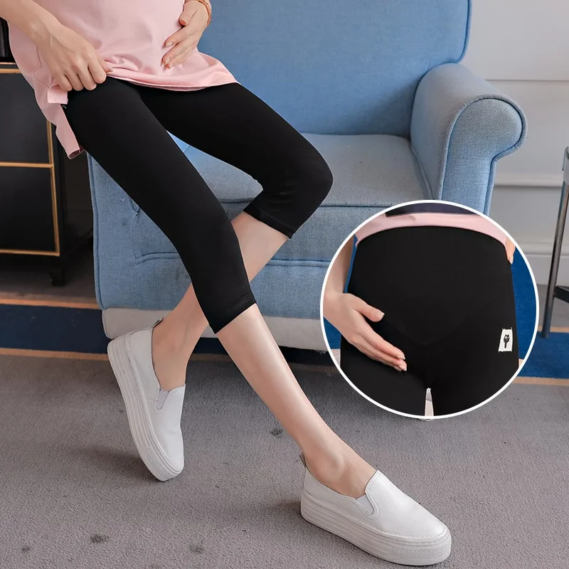 Pregnant women Modal cropped pants pregnant women leggings stomach lift pants wear casual wild maternity dress