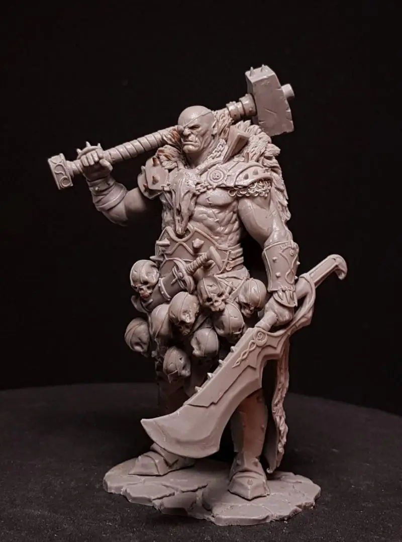 1/24 75MM ancient Orc stand with BASE 75mm    Resin figure Model kits Miniature gk Unassembly Unpainted