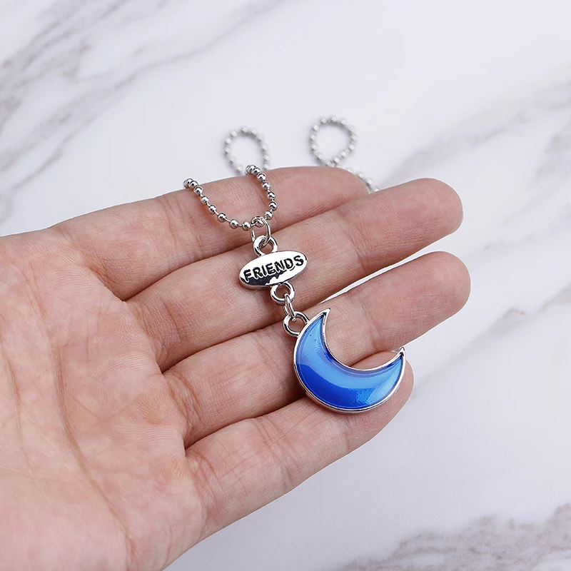 Set for Children Best Friend Forever Necklace Resin Blue Heart Moon Star Pendant BFF 3 Necklace Jewelry Lovely Gifts For Kids