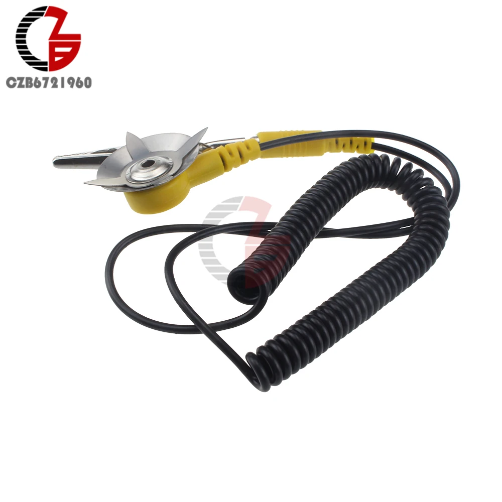 NEW Anti-Static Coil Cable Anti Static ESD Mats Grounding Prevent Static 50cm Cable