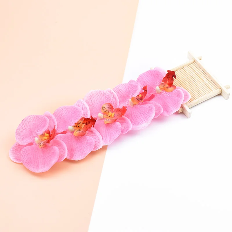 6cm 10 Stück künstliche Pflanzen Blume Wand Wohnkultur DIY handgemachte Scrap booking dekorative Blumen Kränze Seide Schmetterling Orchidee