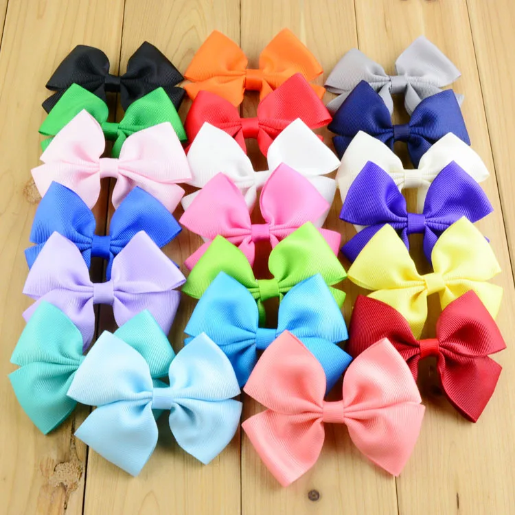 100pc/22 colors Wholesale 9x7CM Ribbon hair bows DIY Hair bows without clip For headband headwear hair accessories