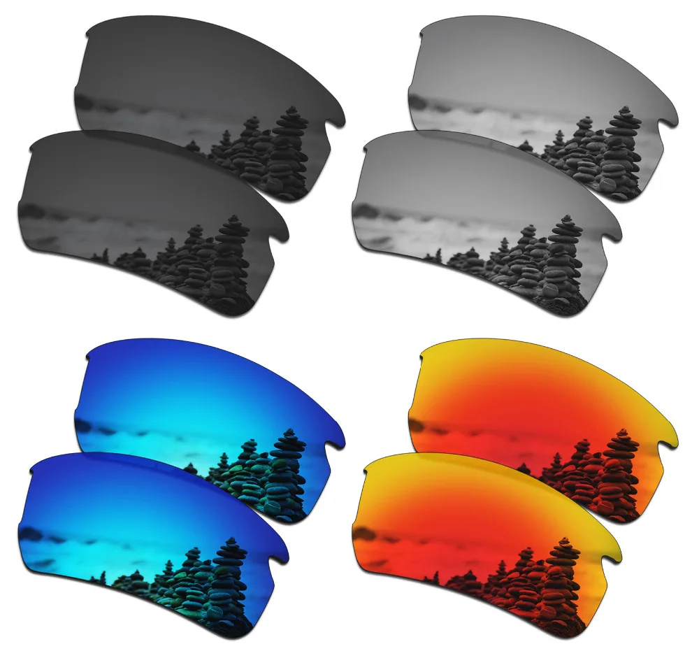 SmartVLT 4 Pairs Polarized Sunglasses Replacement Lenses for Oakley Flak 2.0 AF OO9271 - 4 Colors