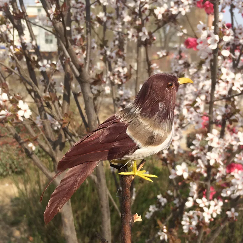 

about 13cm coloured feathers bird Handmade art model,simulation bird garden,bonsai decoration toy Xmas gift w3888