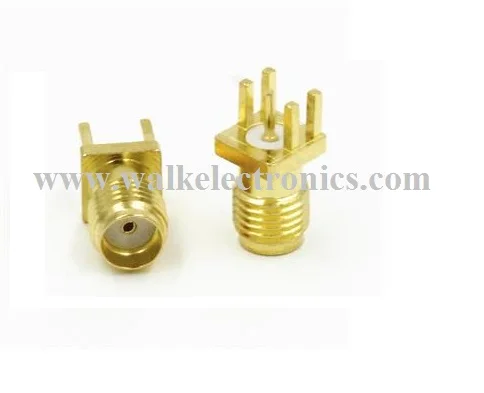 

SMA female straight for PCB edge mount, PCB edge mount SMA female straight connector, 13mm length, gold plated