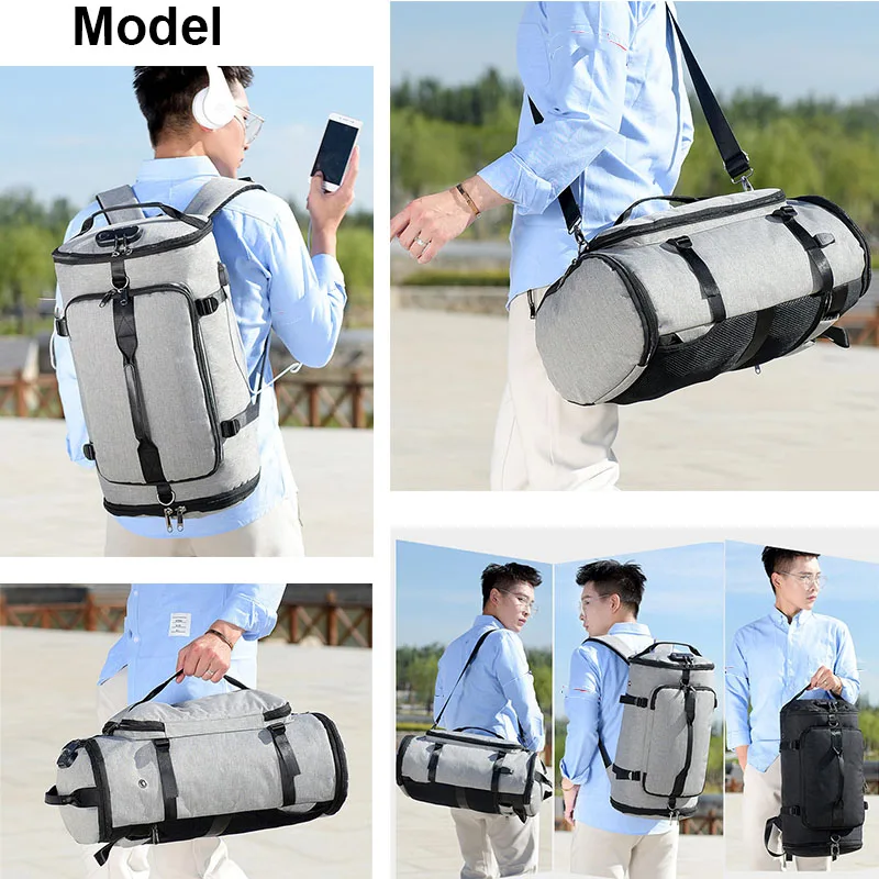 Usb anti-roubo ginásio mochila sacos de fitness gymtas saco para homens treinamento esportes tas viagens saco de desporto ao ar livre portátil xa684wa