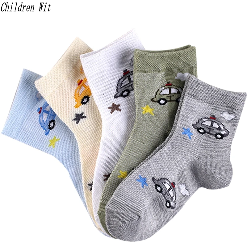 

2018 Spring&Summer Children Socks Mesh breathable Car style cotton boys with girls socks 3-12 year kids socks 5 pairs/lot