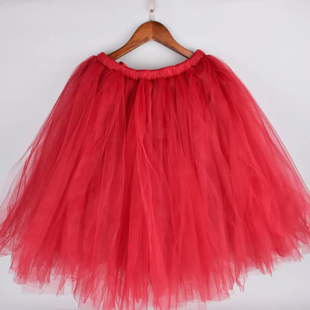 Maroon Adult tutu skirt Women Keen Length Fluffy Tulle Tutus Lady Birthday Party Costume Mother and Daughter Photo Prop Skirt