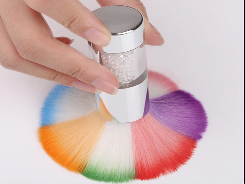 Colorful Nail Dust Brushes Acrylic & UV Nail Gel Powder Nail Art Dust Remover Brush Cleaner Rhinestones Makeup Foundation Tool