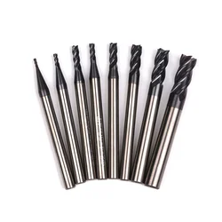 1Pc Endmill Cutting HRC50 4 Flute Mill 1/1.5/2/2.5/3/4/5/6mm Alloy Carbide Tungsten Steel Milling Cutter End Mill Metal Cutter