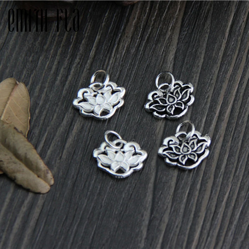 925 Sterling Silver Decorate Necklace Pendant Flower Charms Trendy Design Jewelry Findings DIY Crafts Charms for Jewelry Making