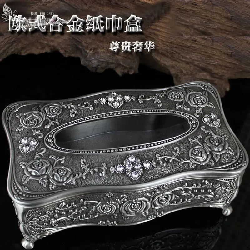Antique petwer Metal Tissue Boxes,High Quality Napkin Holder, Paper Towel Case, Home Decoration, Antique, High Quality, ZJH048