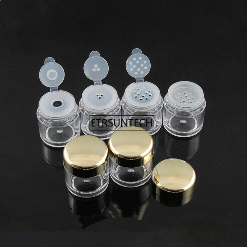 500pcs 5g Empty Loose Powder Jars with Sifter Mesh Clear Diy nail glitter powder case Cosmetic Packing Containers bottles F2124