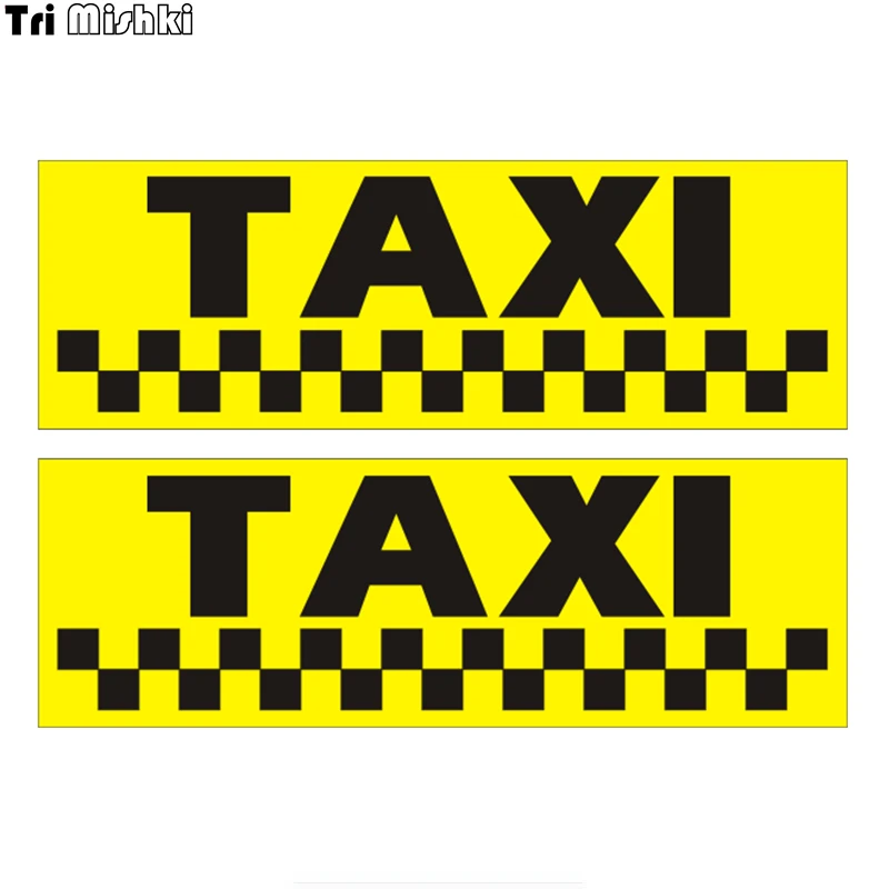 Tri Mishki WCS379 7*22.5cm  12*34.8cm TAXI car sticker funny colorful auto automobile decals