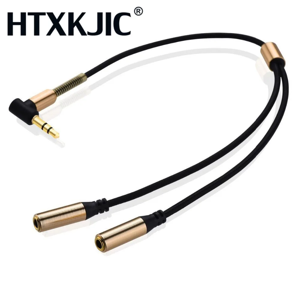 

1PCS 3.5mm 1 To 2 Dual Y Audio Headset Jack Splitter Share Cable Adapter Golden Connector Earpiece for Earphone Headphone