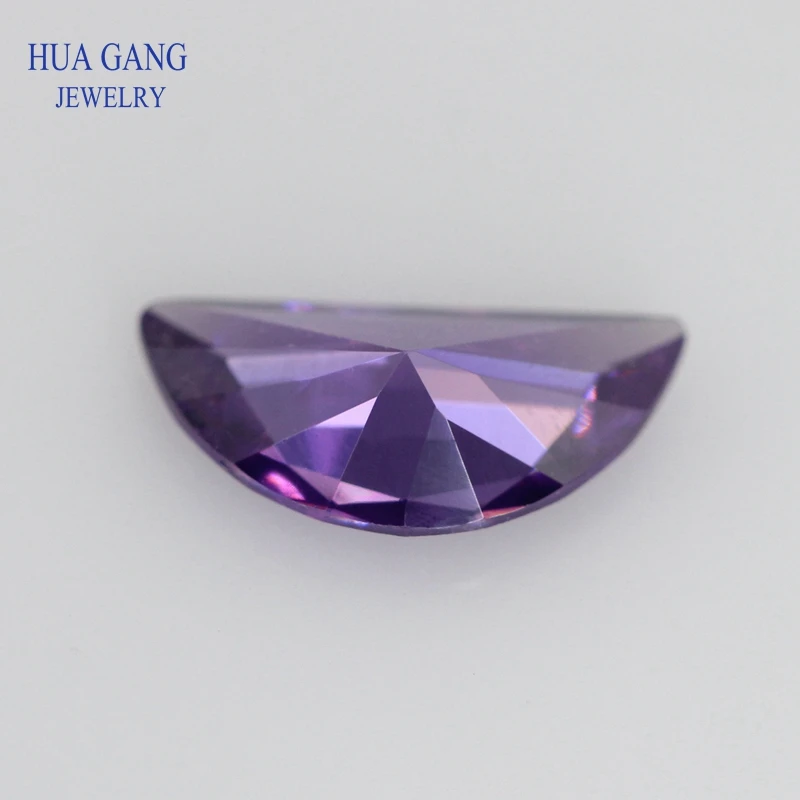 Purple Moon Shape Cubic Zirconia Brilliant Cut Loose CZ Stone Synthetic Gems Beads For Jewelry 2x4~6x12mm