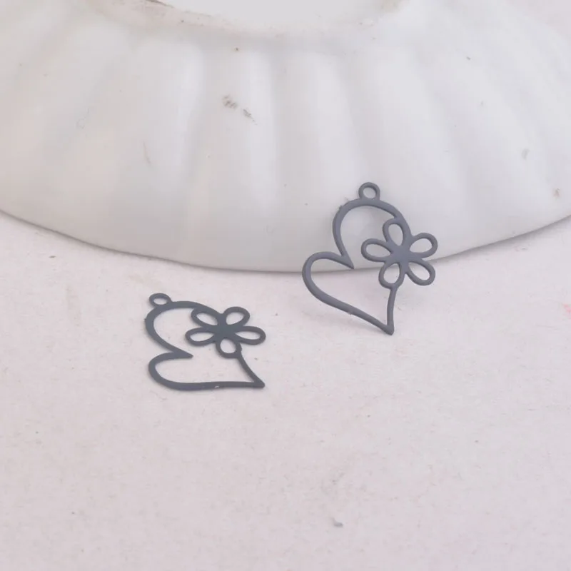 100 Stück AC9285 16*18mm Herz- und Sternanhänger Kleine Herzanhänger DIY Schmuckkomponenten – Detail 7
