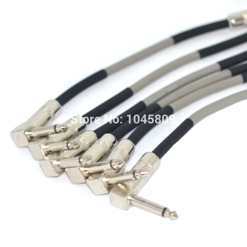 6-Pack 1/4 Inch Right Angle Professional Pedal Board Cables For Guitar Bass Effect Pedal 21CM Free Shipping