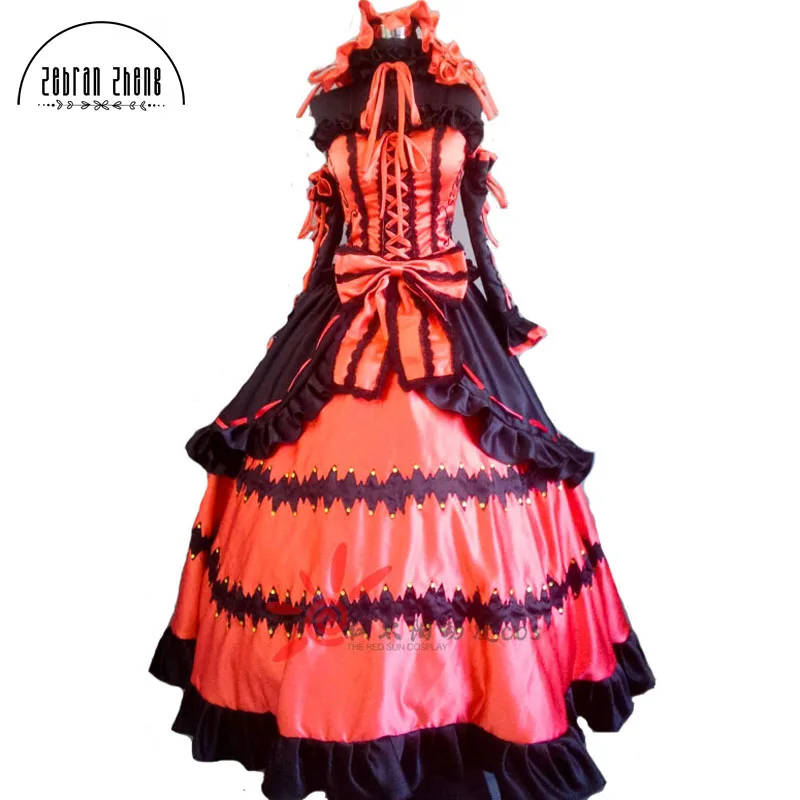 

New Arrival Date A Live Cosplay Costume Tokisaki Kurumi Long Party Dress Costume For Women Custom Made