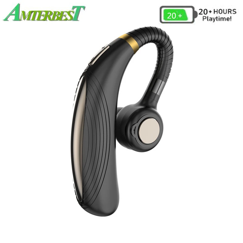 AMTERBEST K06 Wireless Bluetooth Business Headsets Headphone Earphone 300mAh Super Long Standby for IOS and Android Smartphones