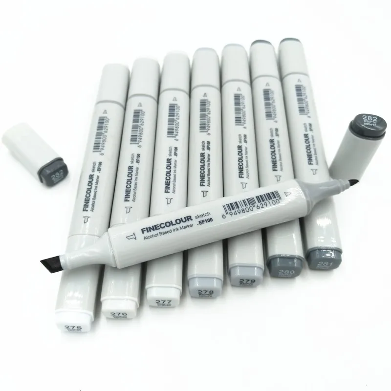 

8Colors Double - head Alcoholic Oil Pen Ink Neutral Gray Color Sketch Art Marker Pen