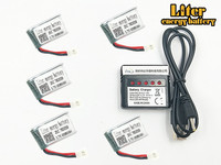 3.7V 400mAh 702030 Li-Po Battery With 1in6 Charger Set For Eachine E55 FQ777 FQ17W Hubsan H107 Syma X11C H108C U816 v966