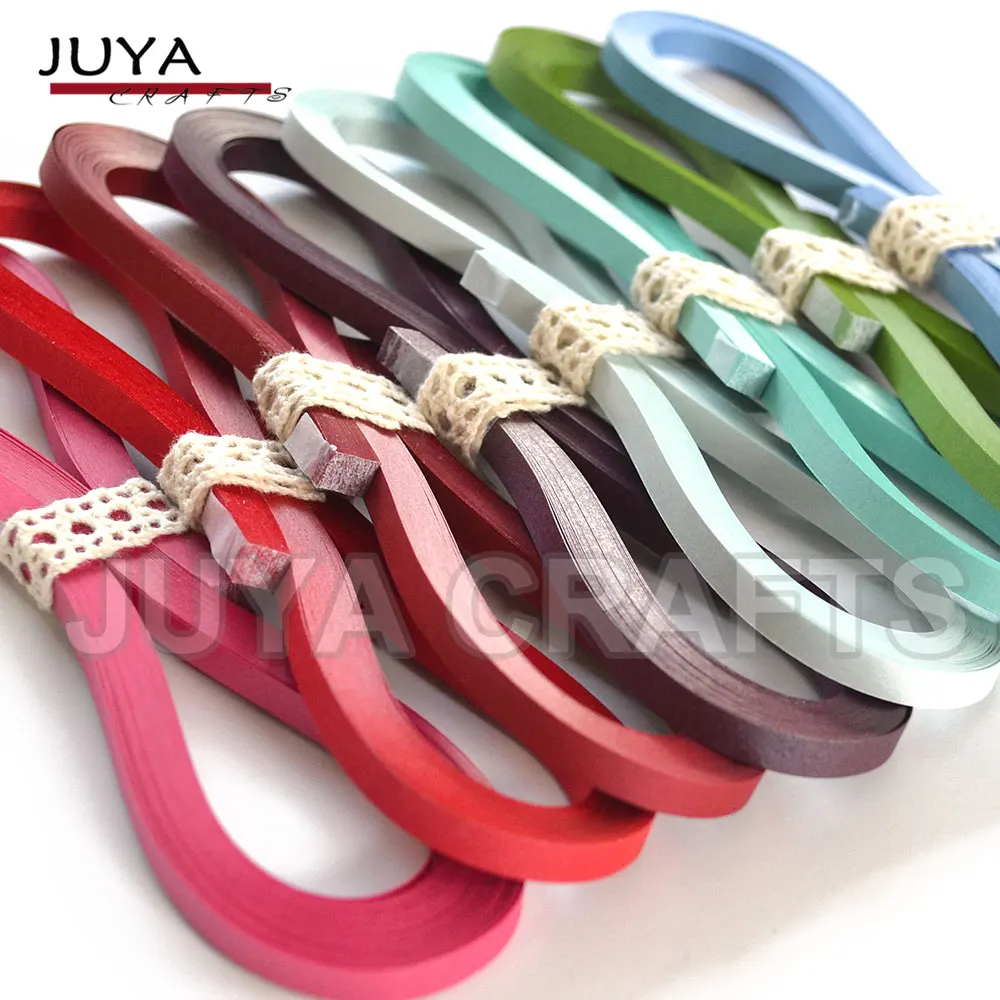 Juya Metallic Paper Quilling Set 2/3/5/7/10mm Width Available, 355mm Length, 40strips/pack, 24 Colors could choose