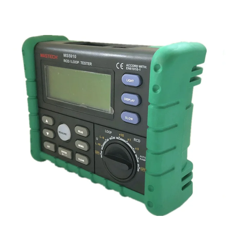 MASTECH MS5910 GFCI Tester Circuit Trip-out Current / Time Test RCD Loop Resistance Tester with USB Interface