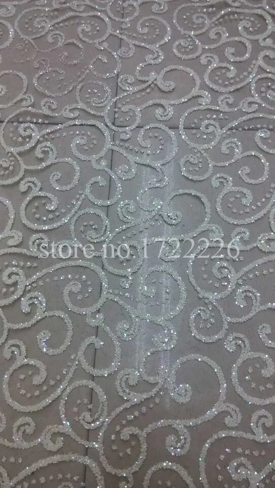 

dobby white mesh lace white flower sequin mesh lace shining flower hand print for lady sawing/wedding dress/veil,send by dhl