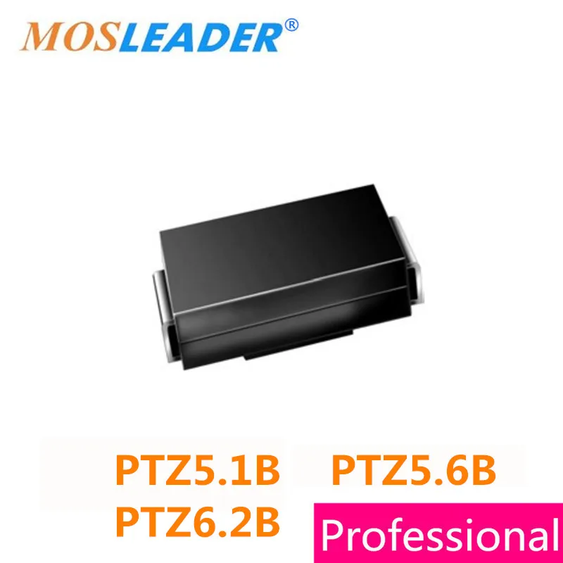 Mosleader SMA 1500PCS PTZ5.1B 5.1B PTZ5.6B 5.6B PTZ6.2B 6.2B DO214AC PTZ5.1 PTZ5.6 PTZ6.2 5.1V 5.6V 6.2V 5V1 5V6 6V2