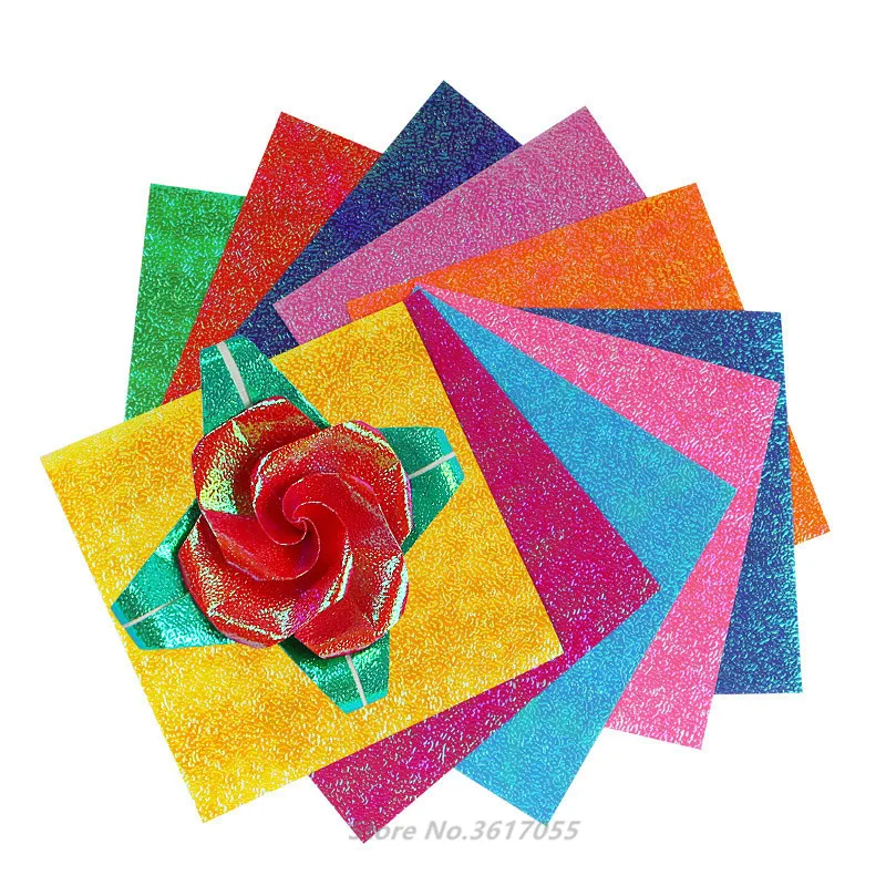50pcs/set Square Shining Origami Paper DIY Craft Paper Kids Handmade DIY Scrapbooking Craft Decoration New Year Xmas Gifts