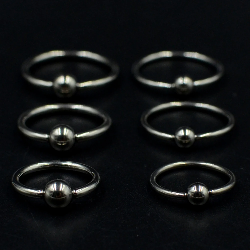 1Pcs Grade G23 Titanium Captive Bead Ring Nose Rings Hoop Helix Daith Cartilage Tragus Earrings Nipple Eyebrow Body Piercing