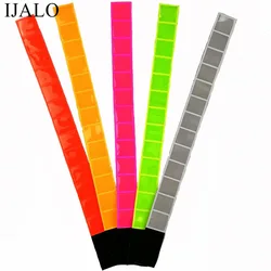 2Pcs 38cm Reflective Wristband Strips Safety Reflector Tape Armband Bands Leg Strap for Cycling Running Night Walking