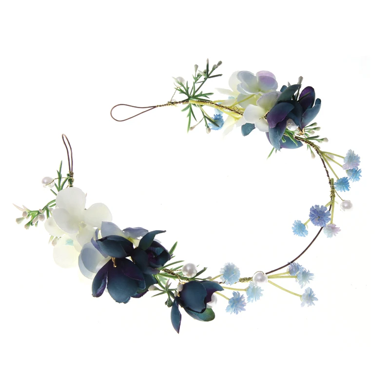 Women Wedding Party Headwear Hair Accessories Girl Flower Wreath Crown Festival Headband Headdress Adjustable Floral Garland