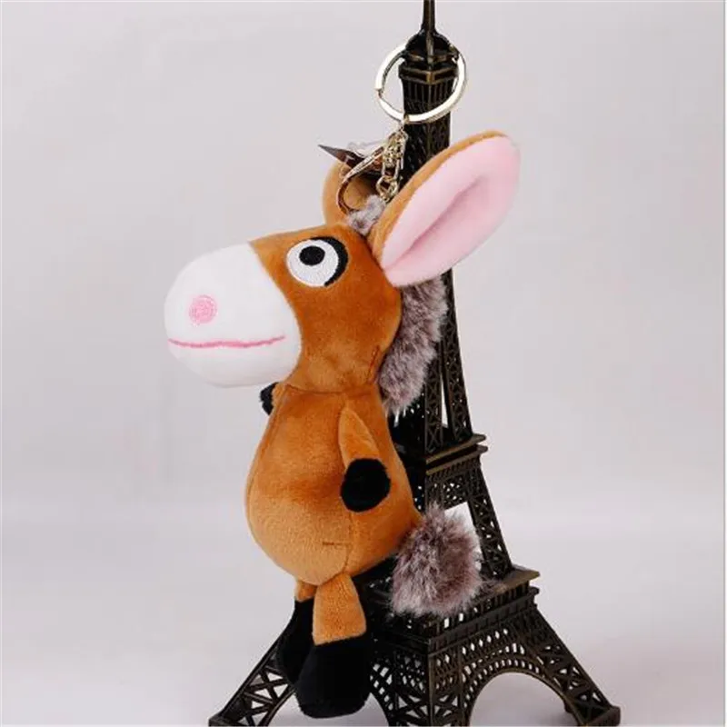 1 قطعة حمار ألعاب من نسيج مخملي الكرتون مفتاح الحيوانات الصغيرة قلادة اللعب حقيبة الفتيان والفتيات سيارة المفاتيح هدية 10 سنتيمتر HANDANWEIRAN