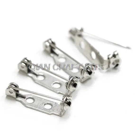 

set of 200pcs 20mm Silver plated metal bar pin safety back pins brooch w/ locker