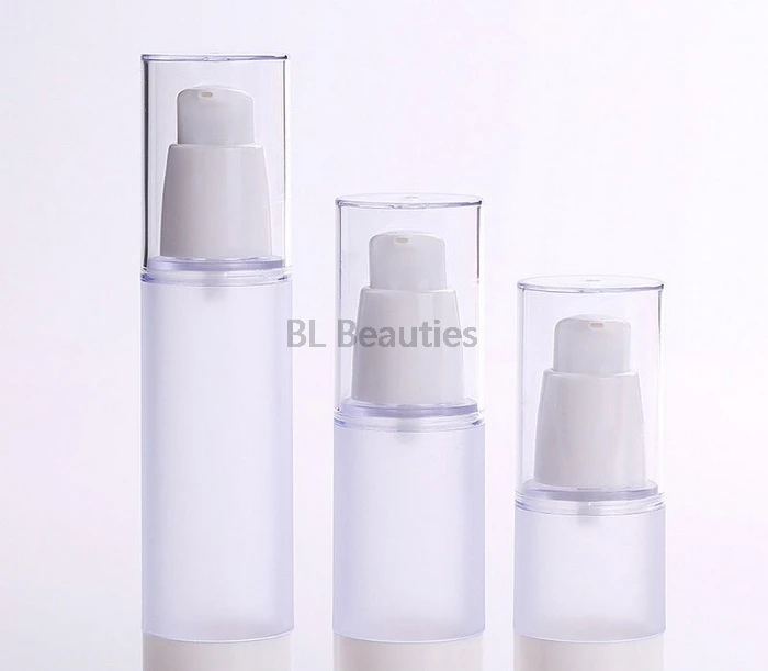 15ml 30ml 50ml 반투명 바디 병 리필 용기 용 투명 에어리스 진공 펌프, 로션 세럼 화장품 액체