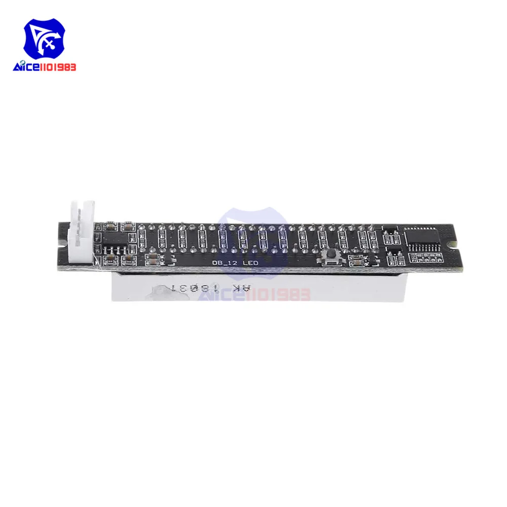 Mini Dual 12-bit LED Music Level Indicator Adjustable Light Speed VU Meter Stereo Amplifier Board with AGC Mode