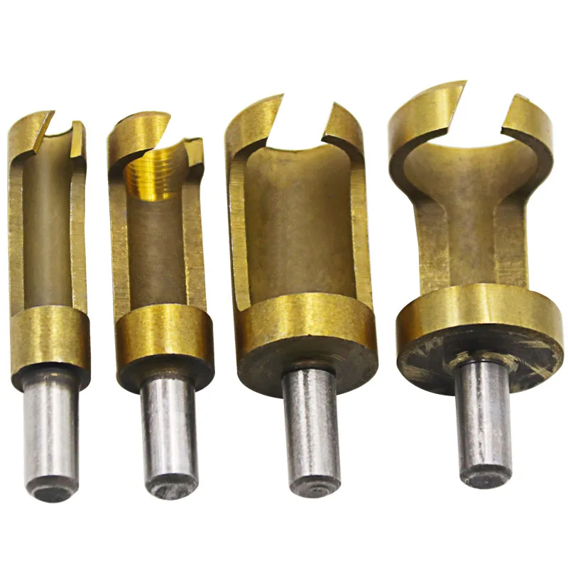 4 Pcs Titanium Bulat Betis Plug Cutter Set 6-16 Mm Lubang Kayu Bor Bit Alat Listrik