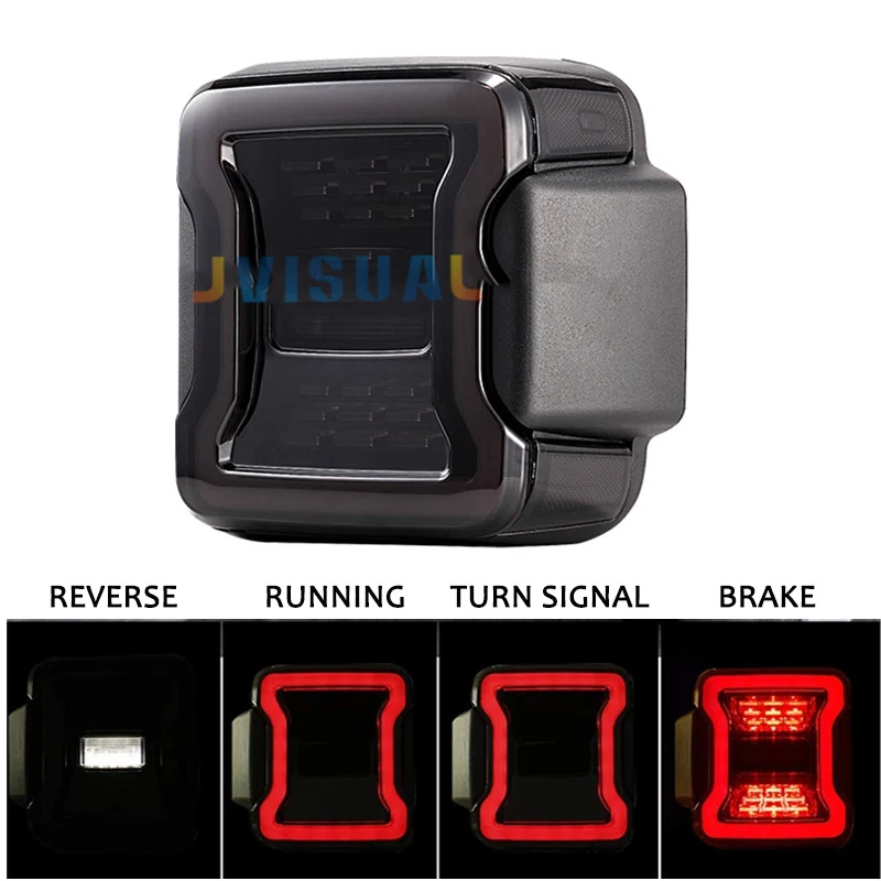 

NEW LED Car tail Light Euro USA Version Smoke Daytime Running Lights For Jeep Wrangler JL 2018 2019 Rear Brake Reverse Lamps