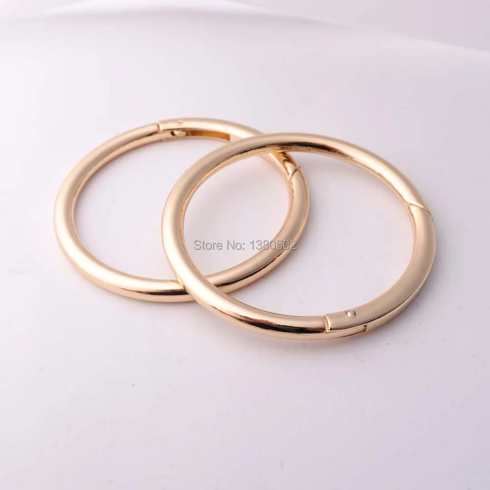 2pcs/lot  large gold color 73mm metal spring  O Ring clip buckles for bag accessories