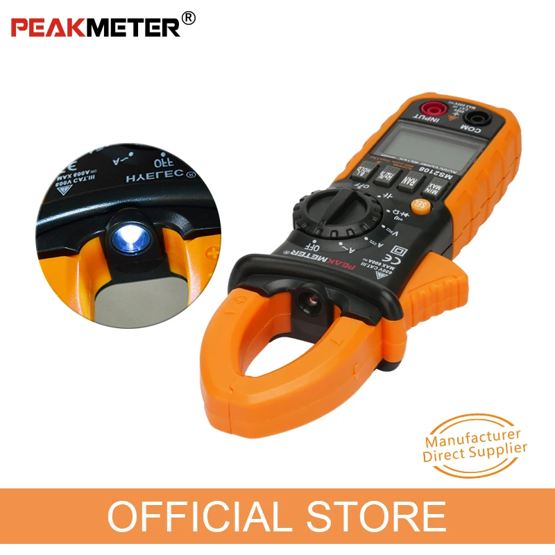 Current Clamp Meter PEAKMETER PM2108  MS2108A  MASTECH pliers ammeter Capacitance Tester AC DC amperimetric clamp multimeter