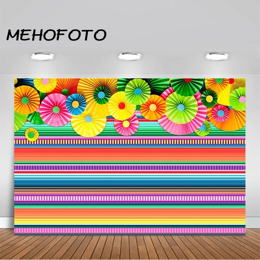 Mexico Fiesta Theme Photography Backdrop Cinco De Mayo Colorful Flowers Mexican Festival Fiesta Party Banner Backdrops